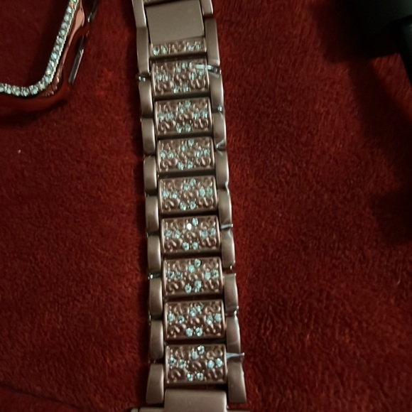 38mm IPhone rose gold with sparkling stones watch band and face cover - Picture 2 of 4